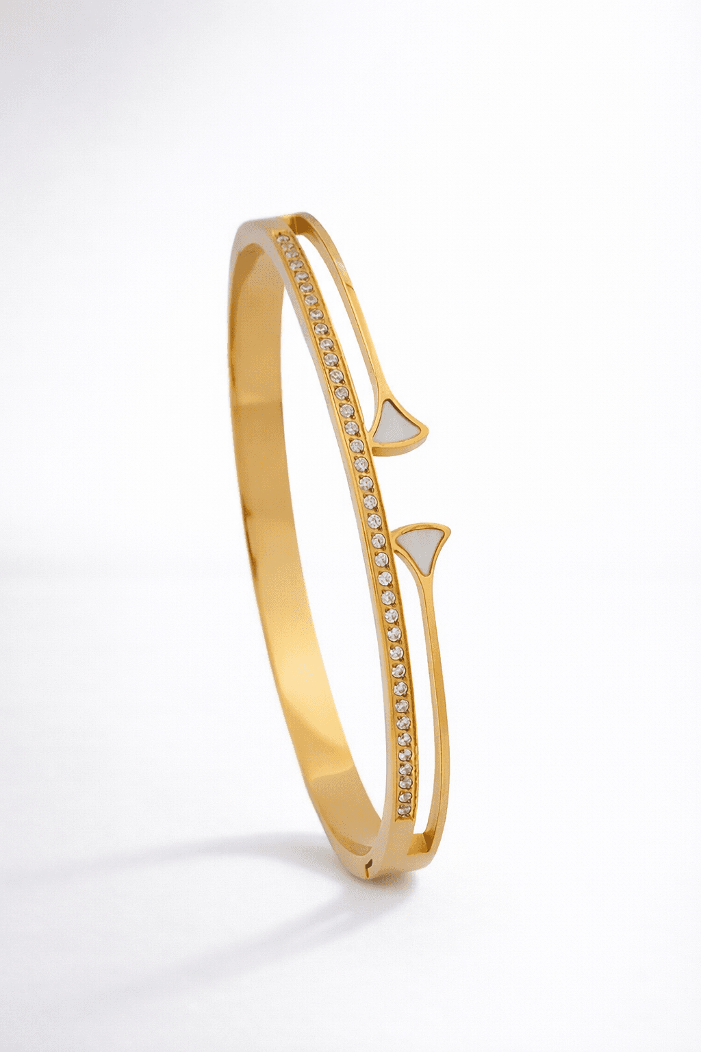 Elvarra Cubic Zirconia Bracelet, 18K Gold Plated Stainless Steel  Size 2.4 minimal jewellery by Elvarra