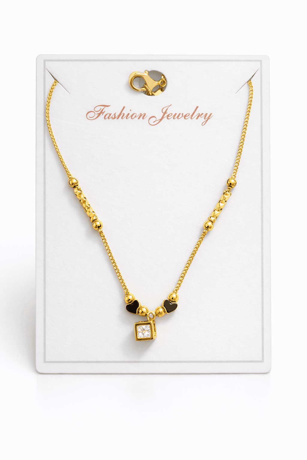 Steel Square Zircon Charms Ankle bracelet 1 PC minimal jewellery by Elvarra