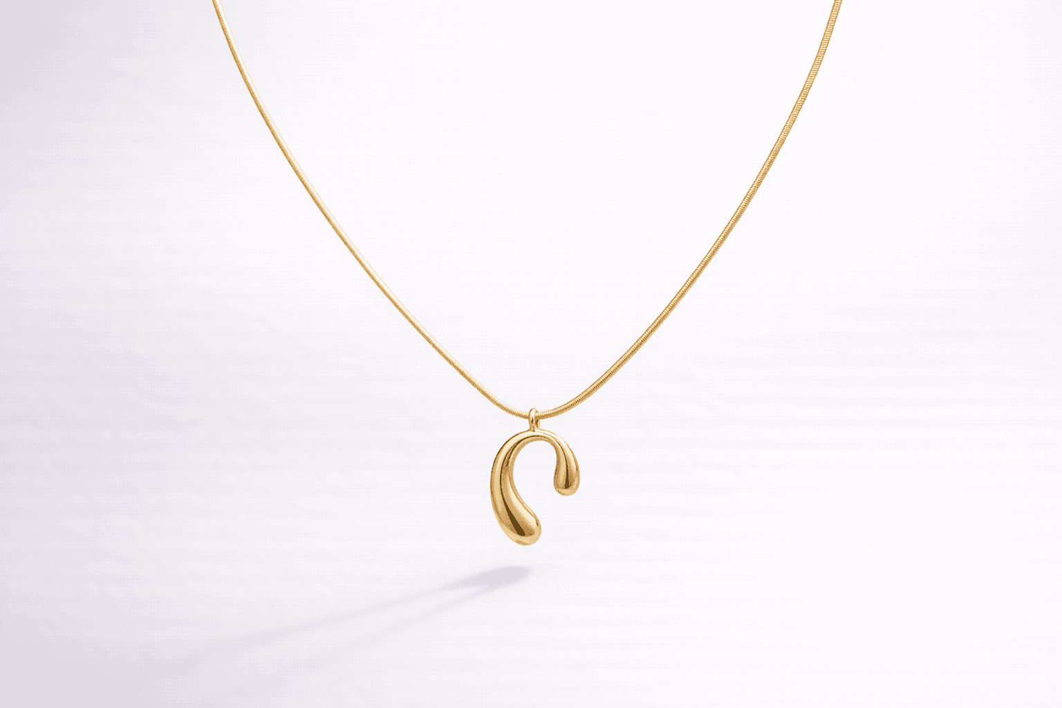 Stainless Steel Hollow Oval U Shaped Pendant minimal jewellery by Elvarra