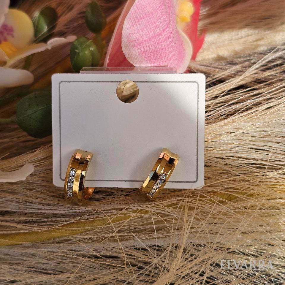 Stainless Steel Circle with Hoop Earrings minimal jewellery by Elvarra