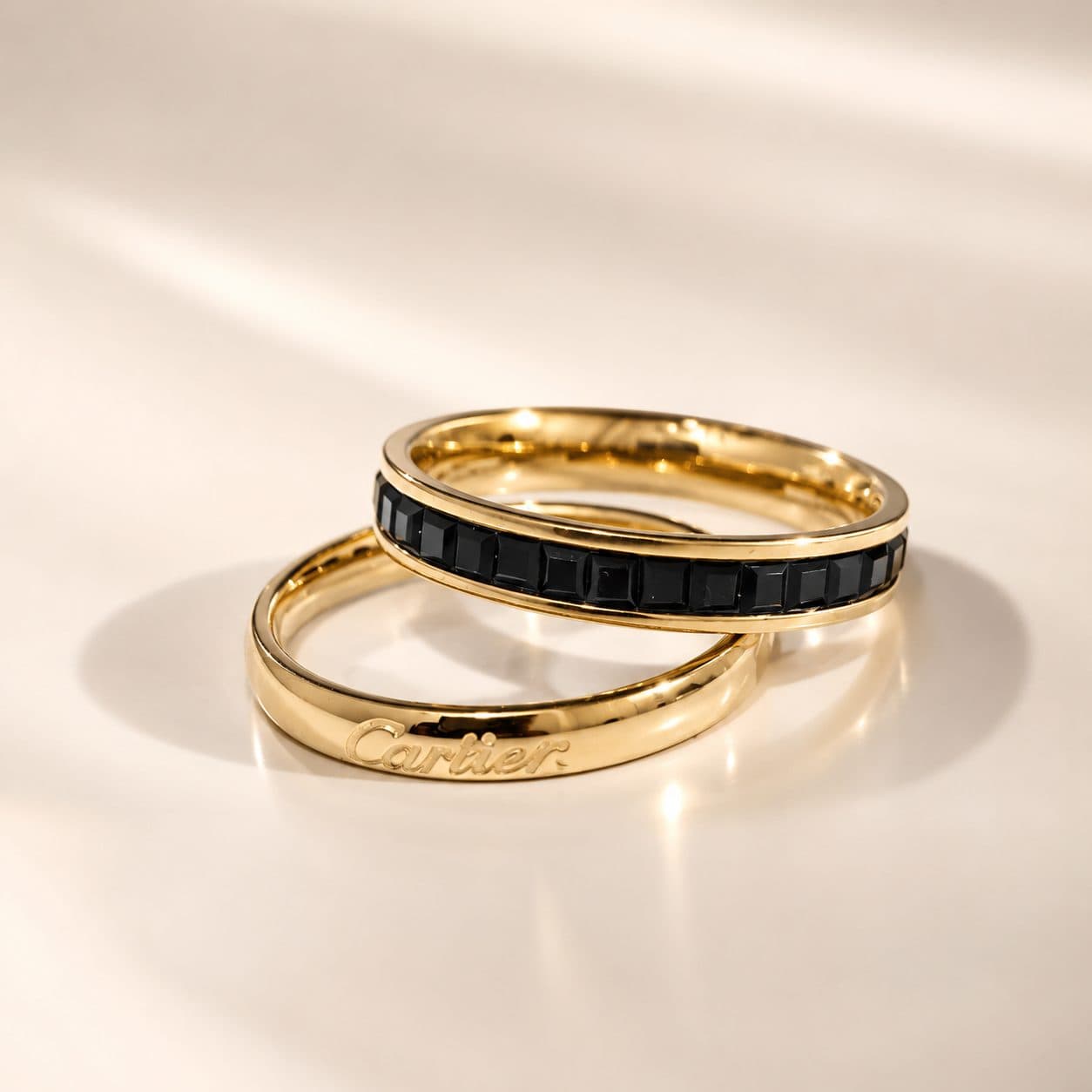 Elvarra Noir Gold Plated Statement Ring black minimal jewellery by Elvarra