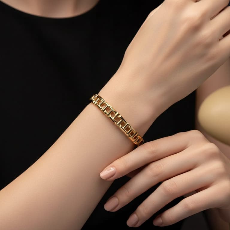 Elvarra Elegant Gold Steel Bracelet Size 2.8'