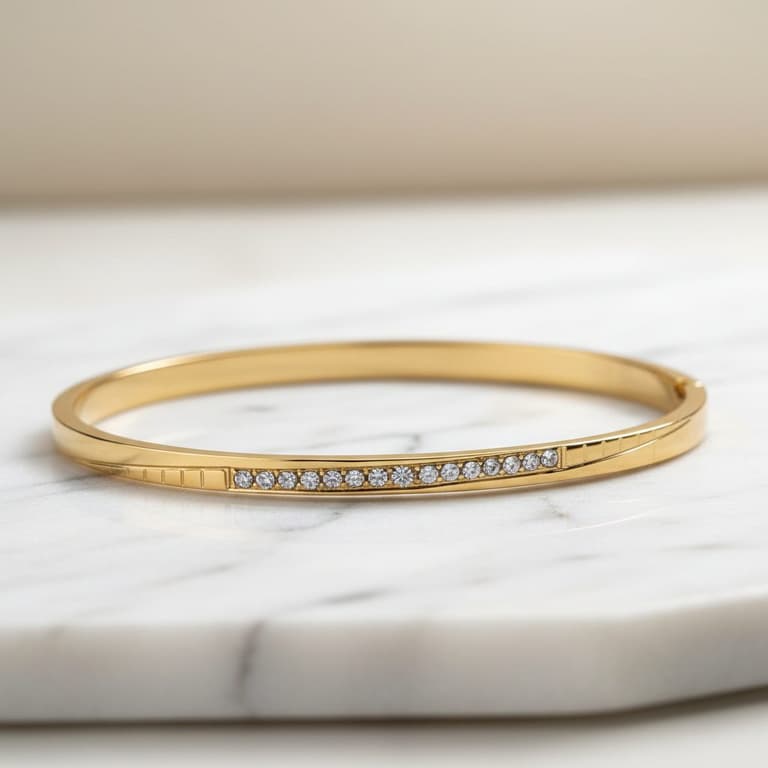 Cubic Zirconia Round Bracelet Bangle size 2.4'