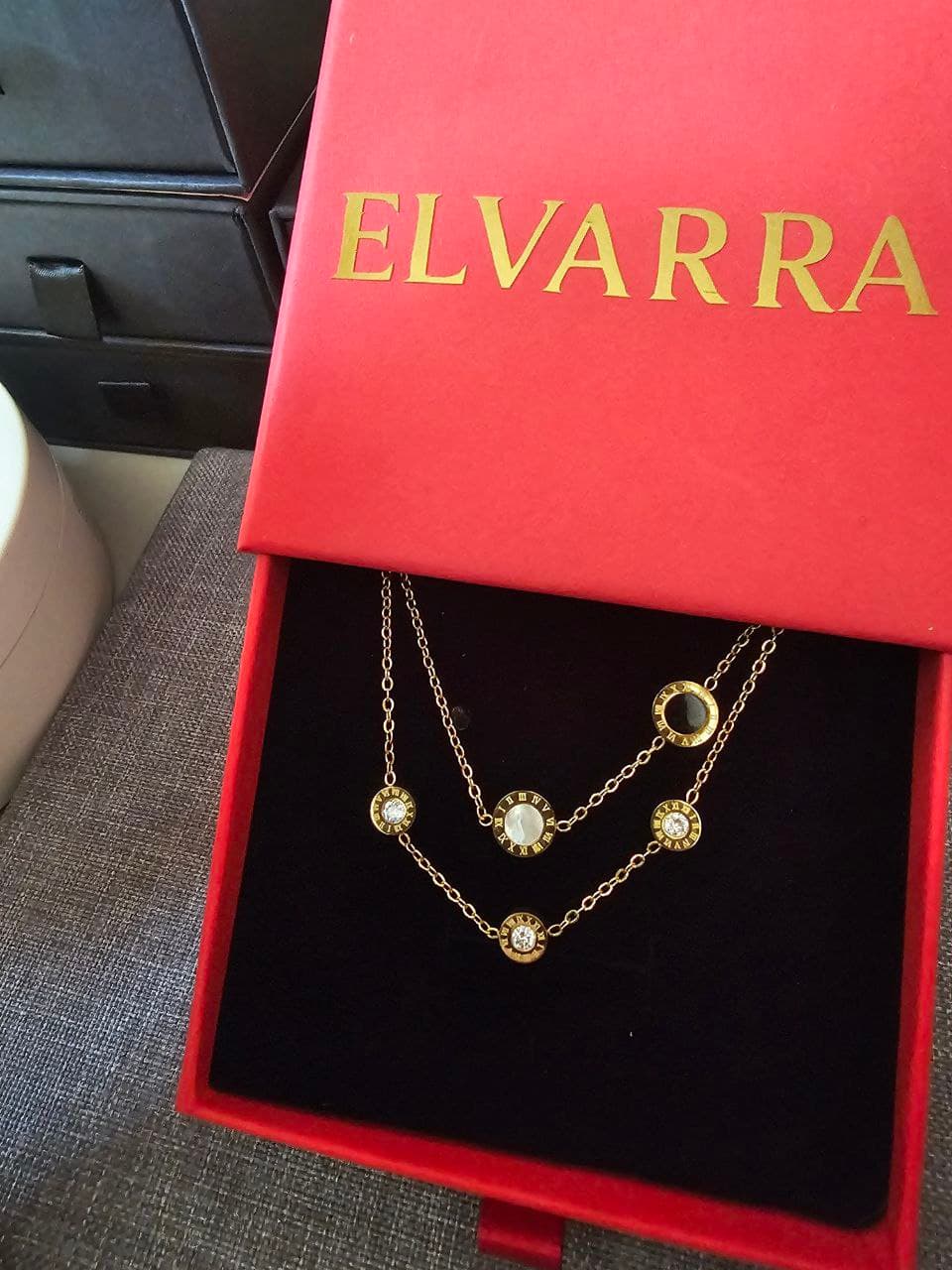Charm Cuff Bracelet Thin Chain Stainless with roman letters stainless steel jewellery by Elvarra
