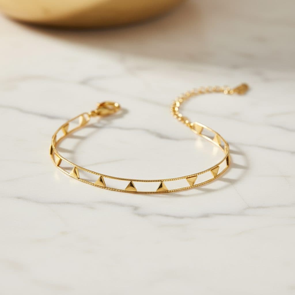 Jewellery 14K Gold Plated Stainless Steel Simple Series Triangle Patterned Bracelet stainless steel jewellery by Elvarra