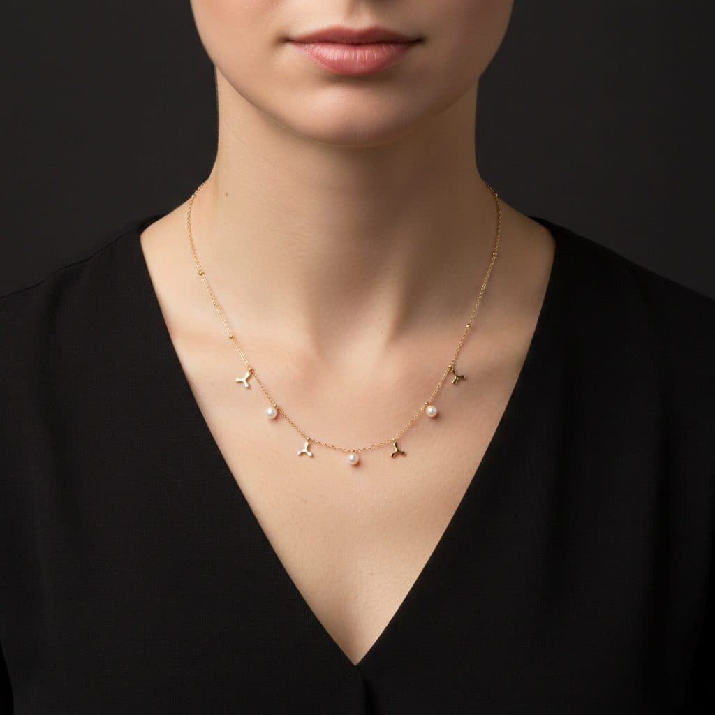 Pearl Necklace for Women stainless steel jewellery by Elvarra