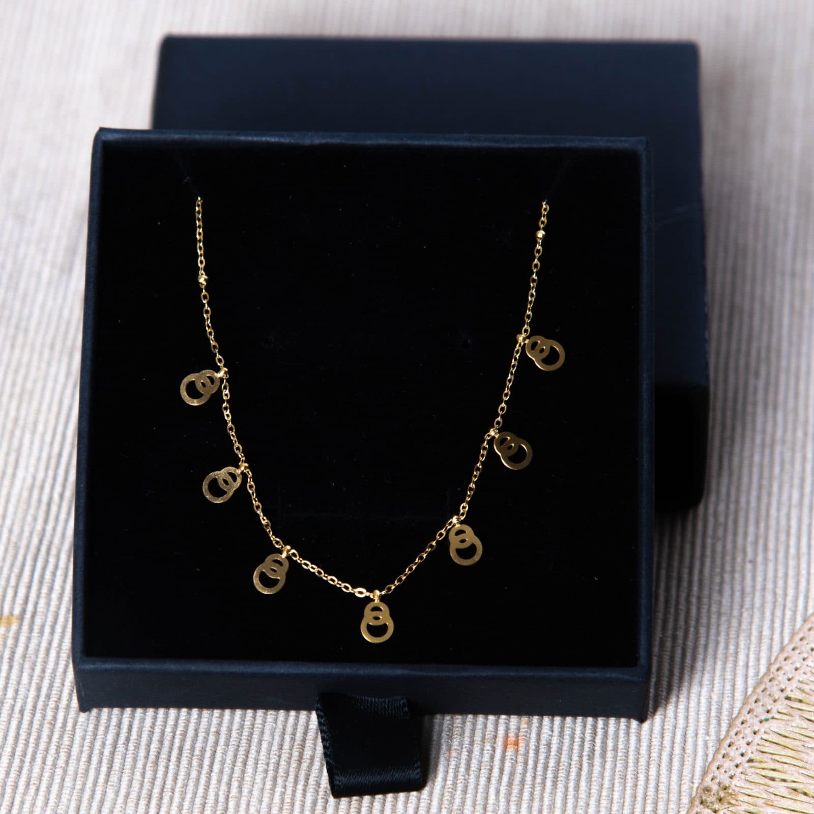 Stainless Steel Simple Gold Plated Micro Inlaid Necklace minimal jewellery by Elvarra