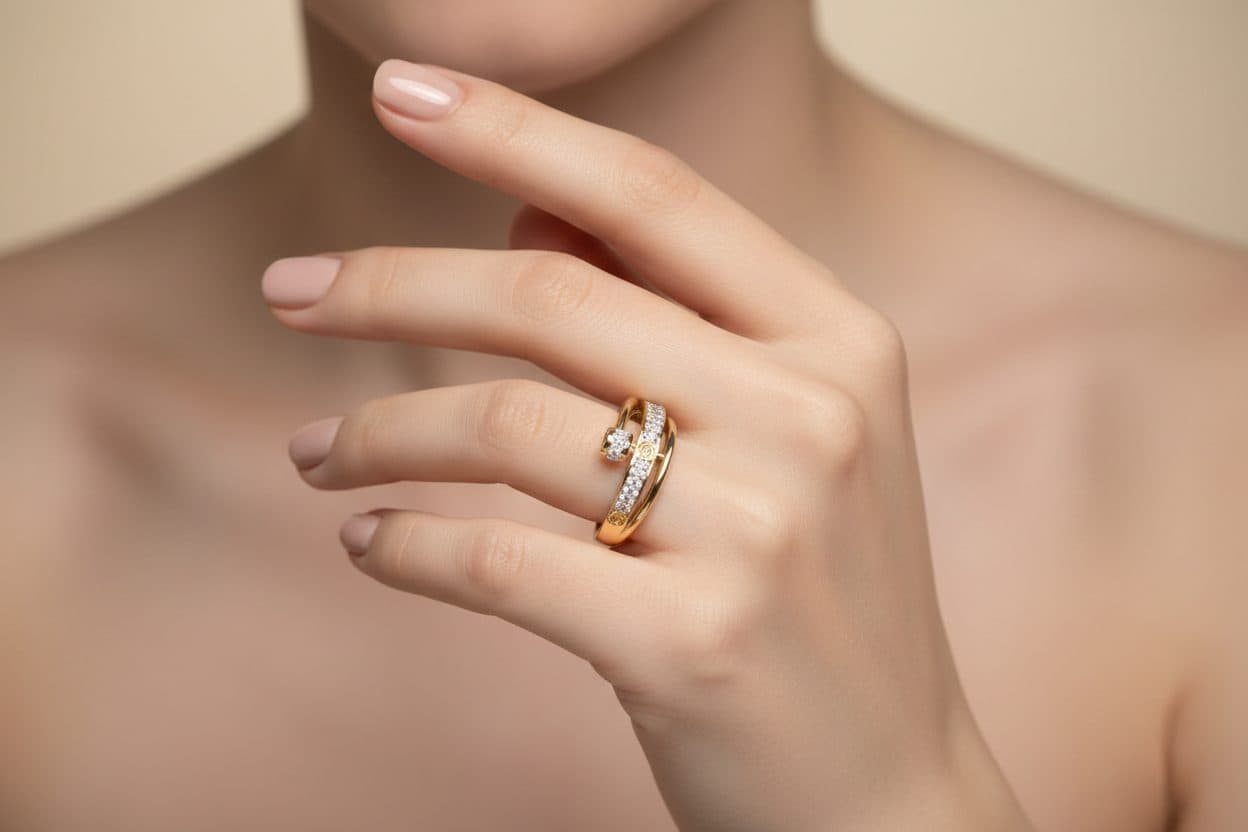 Classic Double Layer Twist Adjustable Ring stainless steel jewellery by Elvarra