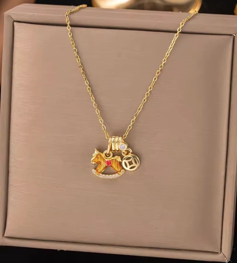 Jewelry Chain Horse Pendant Necklace