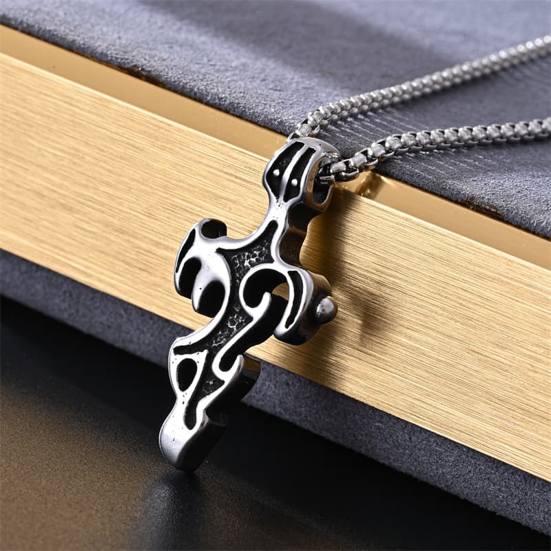 Tribal Cross Stainless Steel Necklace β Gothic Unisex Pendant Jewelry