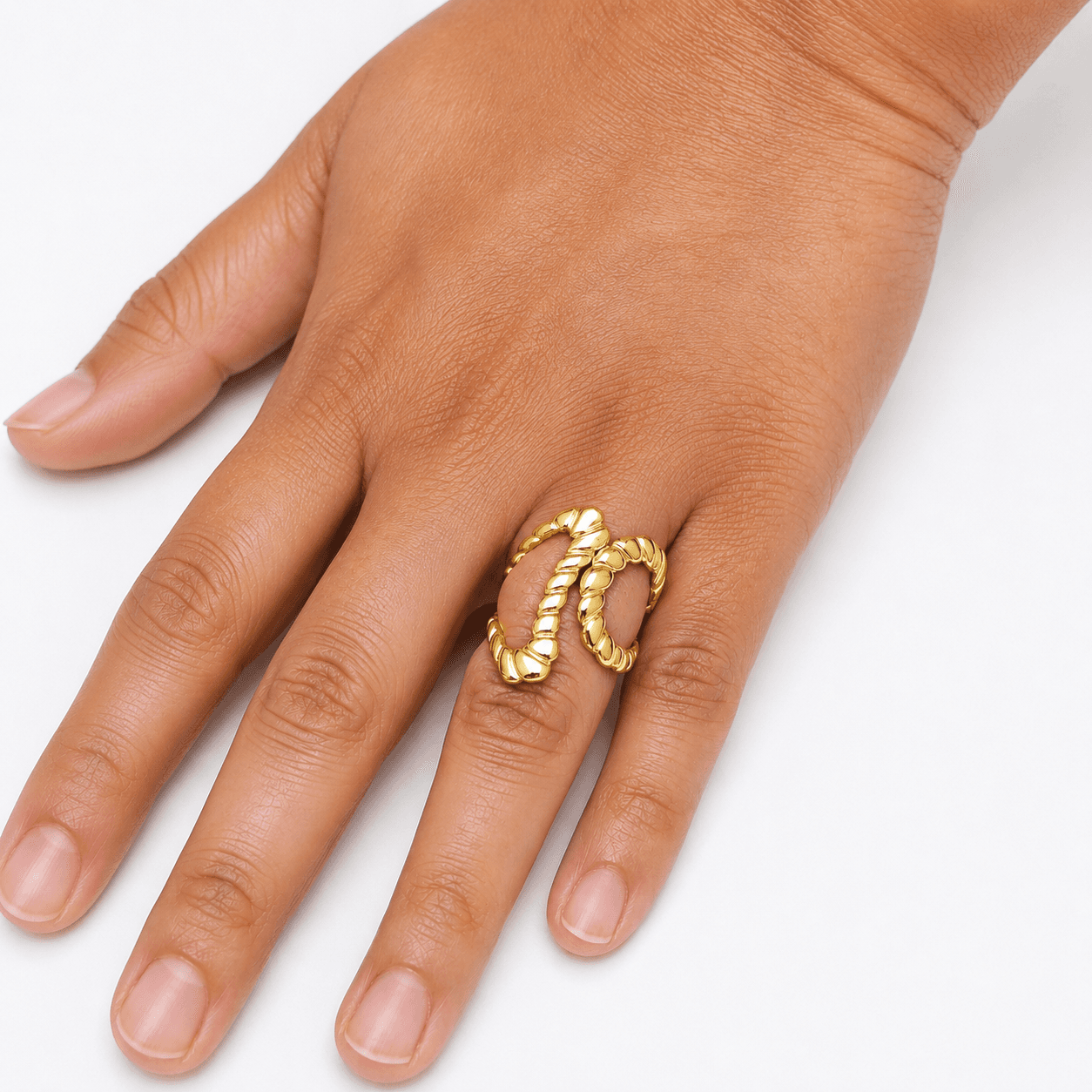 Elvarra Aurelia Twist Anti-Tarnish Statement Ring minimal jewellery by Elvarra