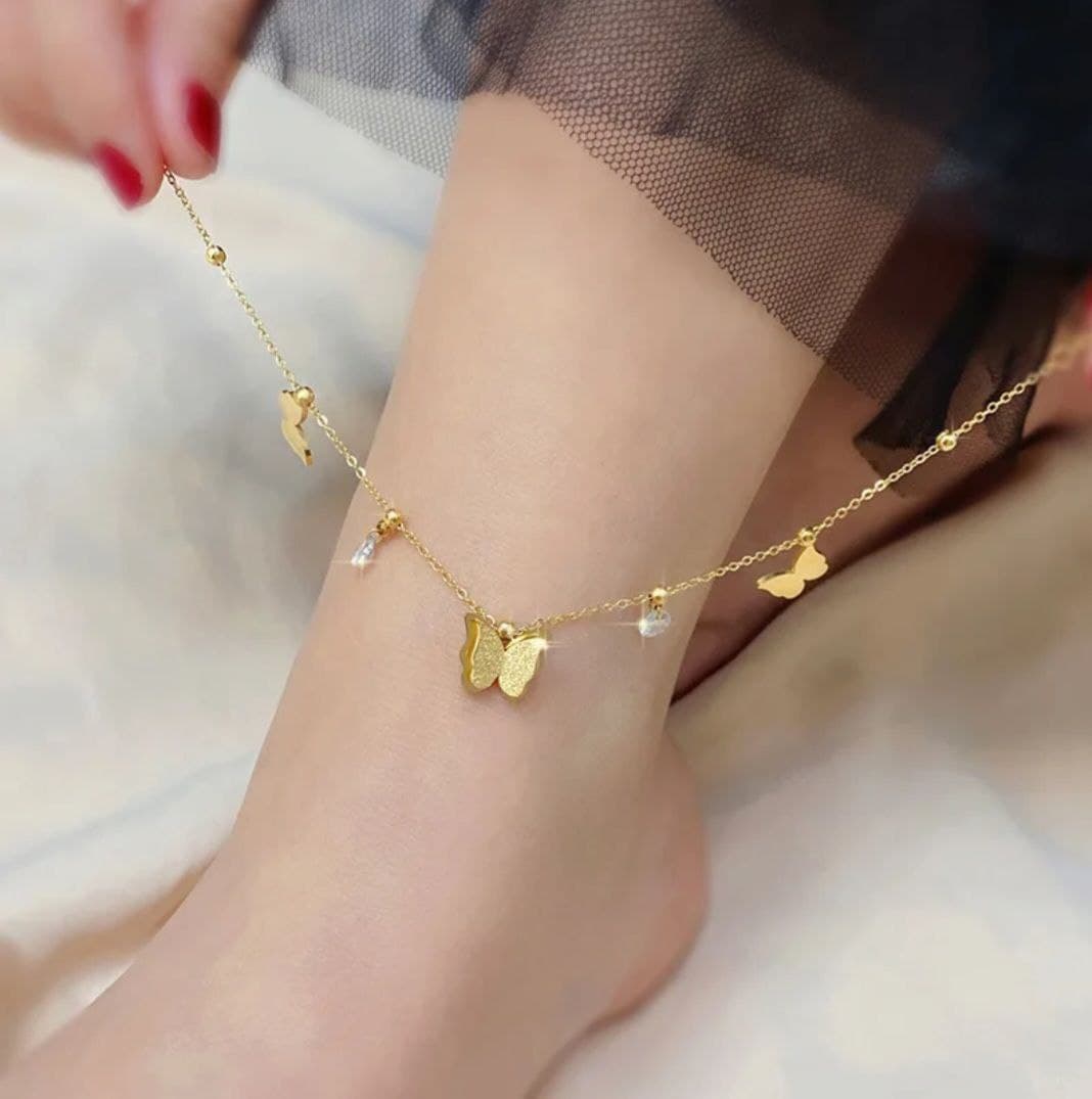 Butterfly anklets one pc stainless steel jewellery by Elvarra